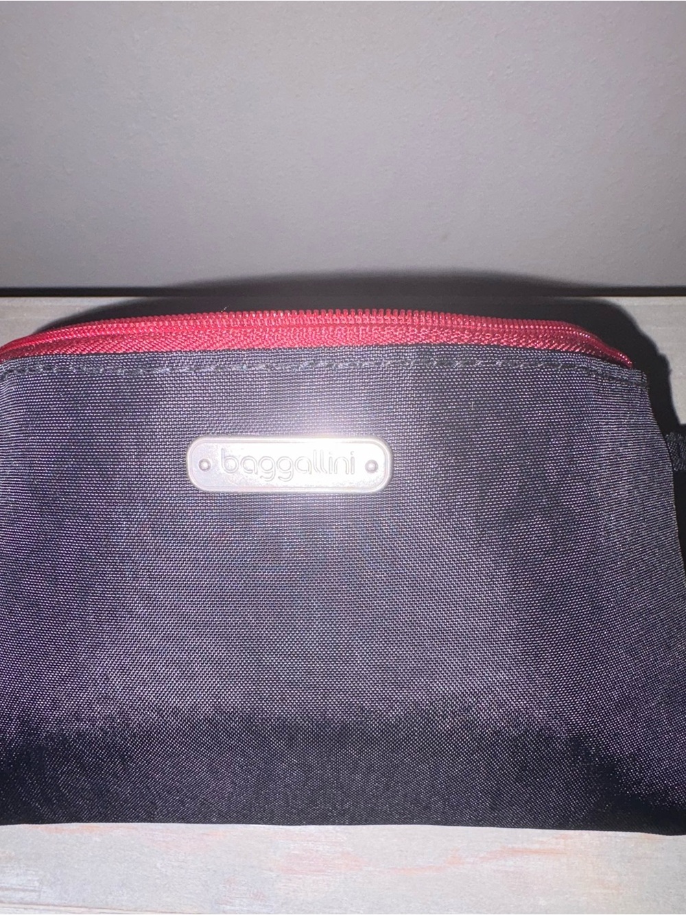 Baggallini Black Leopard print Clutch Wristlet lined credit card slots RFID